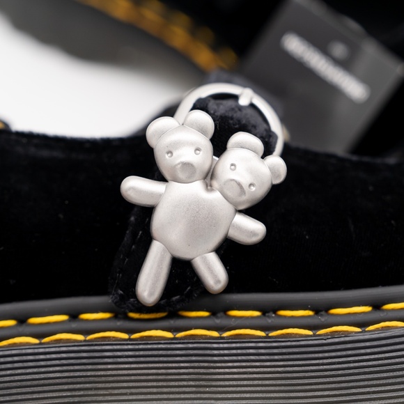 size 37EU 6 US Marc Jacobs Dr Martens Heaven Black Velvet Addina Mary Jane - Picture 8 of 11